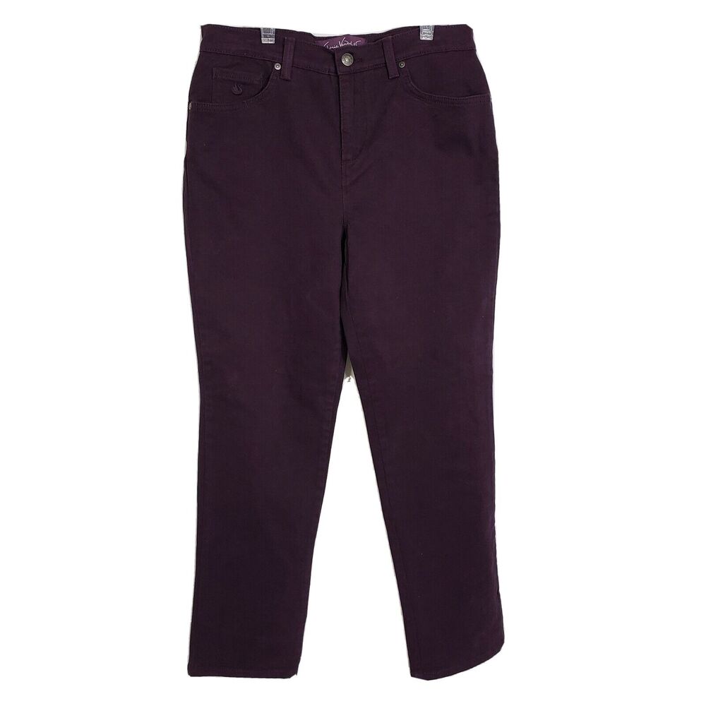 Gloria Vanderbilt Amanda Womens Jeans Size 8 Short Purple Straight Leg Stretch